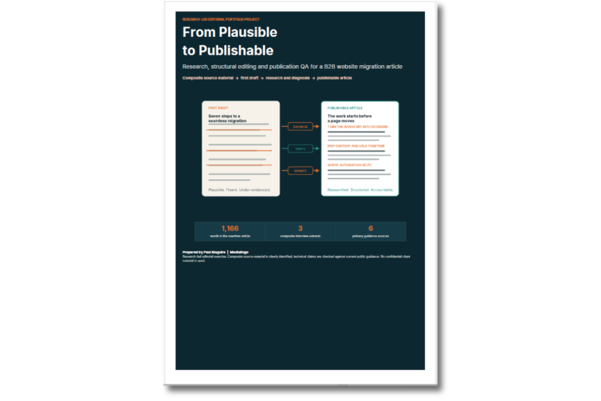 From Plausible to Publishable Cover of Paul Maguire’s editorial development and publication QA PDF